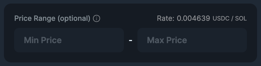 Recurring Order Price Range