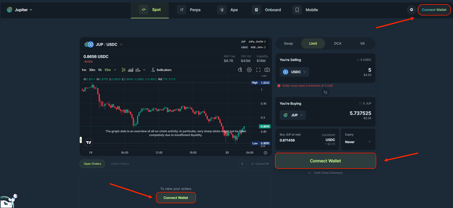 Trigger Order Connect Wallet
