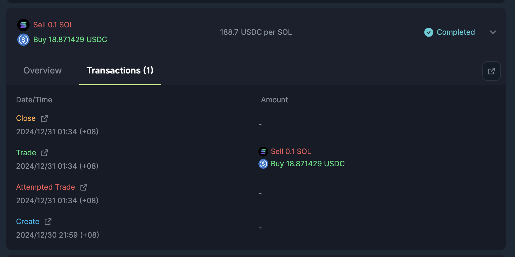 Trigger Order Transactions